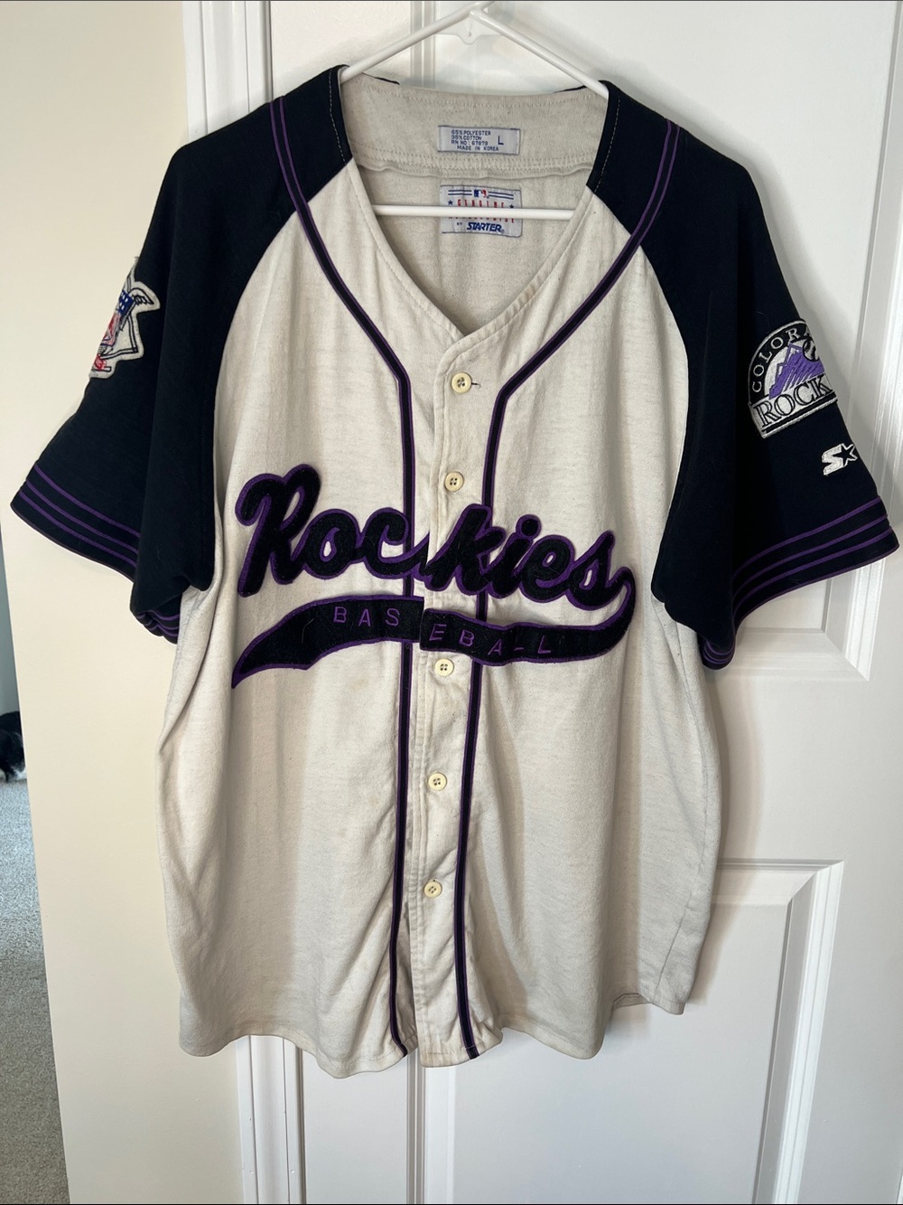Vintage STARTER Colorado Rockies Baseball Jersey